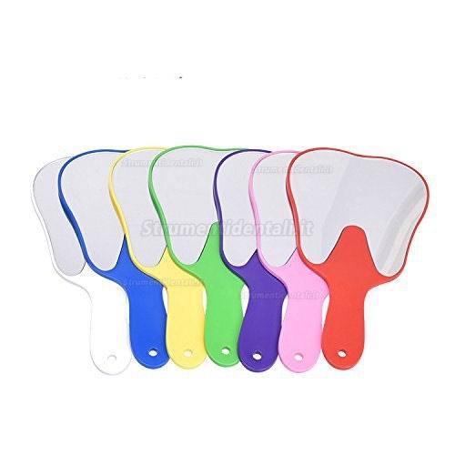 5 pz ufficio Molare tooth-shaped paziente Face specchi plastica decorazione diversi colori